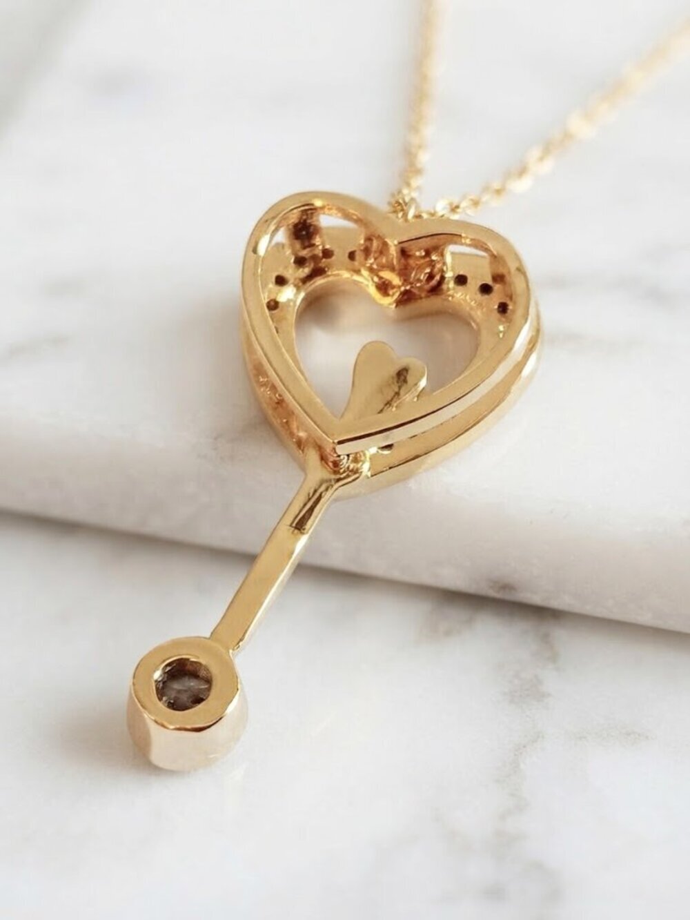 Elegant Heart Drop Necklace - Picture 8 of 8